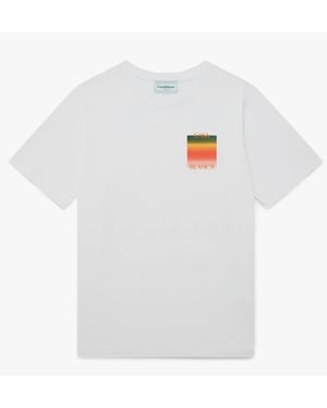 Casablanca Men's Gradient Square Logo Printed T-Shirt White