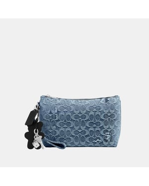 Pouch In Loved Signature Denim With Charms