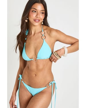 Ring Detail Triangle Bikini Set
