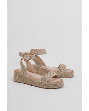 Riva Faux Suede Strap Medium Espadrille Wedge Sandals