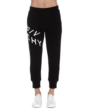 Refracted Embroidered Logo Joggers in Black