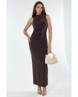 Gekruiste Detail Bodycon Maxi Jurk