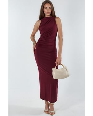 Gekruiste Detail Bodycon Maxi Jurk