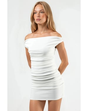 Off Shoulder Bootneck Mini Jurk