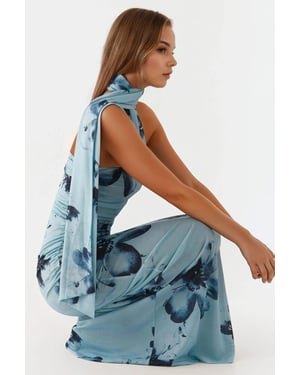 Strapless Gedrukt Bodycon Maxijurk