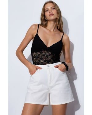 Hoge Taille Mom Denim Shorts