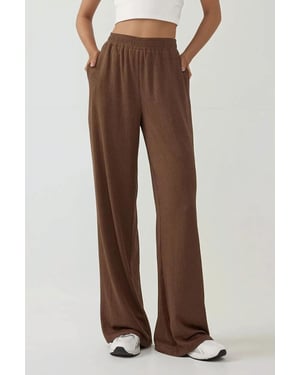 Brede Leg Textuur Gebreide Broek
