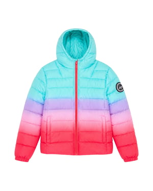 Girls Padded Jacket Kids Pink Hooded Quilted Warm Winter Coat