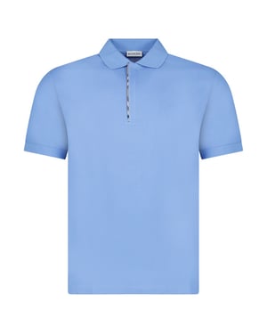 Burberry Mens Hartford Zip Polo Shirt - Periwinkle Blue