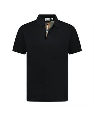 Burberry Mens Hartford Check Polo Shirt - Black