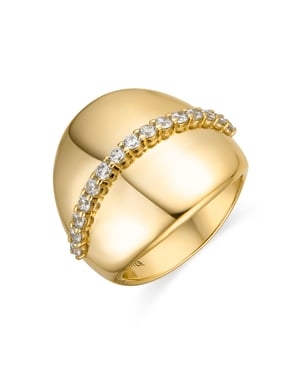Luxenter Ring van 925 sterling zilver met schitterende zirkonia en 18-karaats geelgoud afwerking - Idel