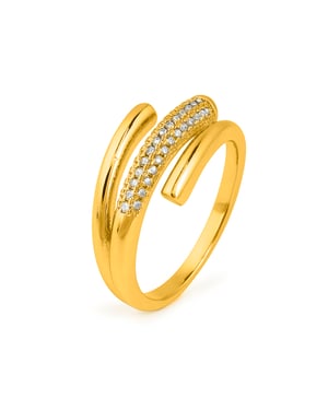Luxenter Ring met schitterende zirkonia, afgewerkt in 18 karaats geelgoud - Jedrac