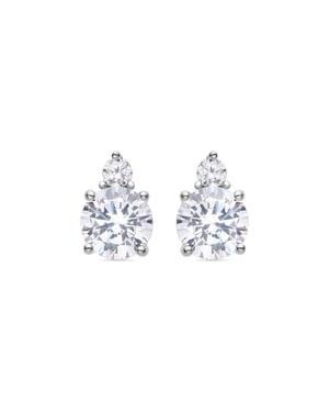 Luxenter Oorbellen van 925 sterling zilver en glanzende zirkonia met rhodiumafwerking - Akma