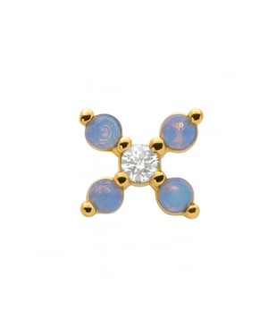 Luxenter Piercing met glanzende zirkonia, afgewerkt in 18k geelgoud - Acano