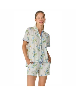 Kvinnors sommarpyjamas kortärmad skjorta JJB17