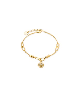 Luxenter armband van glanzende zirkonia afgewerkt in 18K geel goud - Wilya