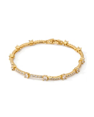 Luxenter armband in briljant metaal en zirkonia legering, afgewerkt in 18 karaat geel goud - Raydowa
