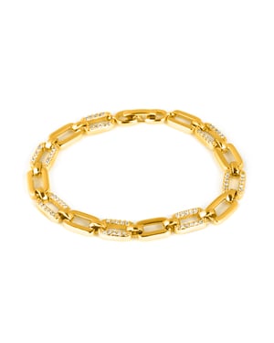 Luxenter Armband met glanzende zirkonia, afgewerkt in 18-karaats geelgoud - Asgoth