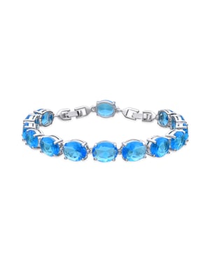 Luxenter Armband met zilveren afwerking en aquamarijn zirkoon - Nou