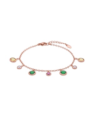Luxenter armband in metaallegering en multicolor zirkonia, afgewerkt in 18 karaat roségoud - Huis