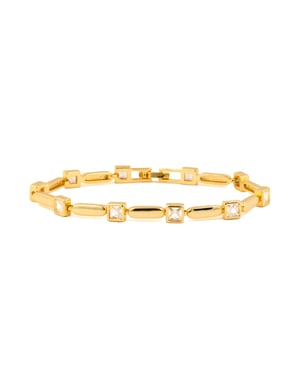 Luxenter Armband met schitterende zirkonia, afgewerkt in 18 karaats geelgoud - Aslion