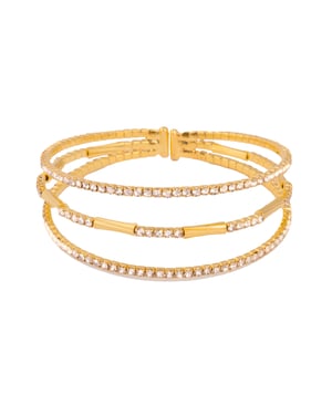 Luxenter Armband met schitterende zirkonia, 18-karaats geelgoud afwerking - Amlok