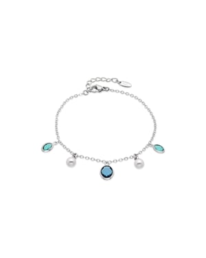 Luxenter armband in metaallegering en witte parel rhodiumafwerking - Sewi