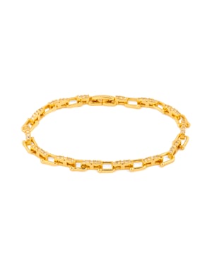 Luxenter Armband met glanzende zirkonia, afgewerkt met 18-karaats geelgoud - Dordel