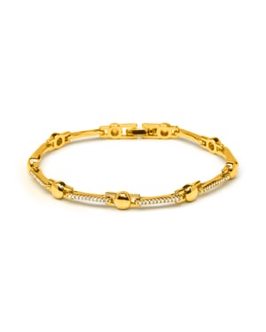 Luxenter Bráisléad zirconia le gearradh den scoth le bailchríoch óir bhuí 18k - Rarix