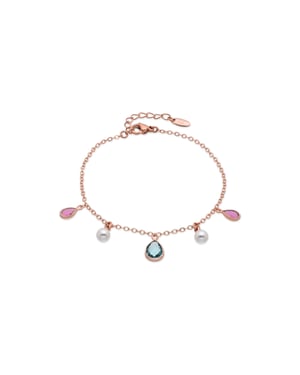 Luxenter armband in metaallegering en witte parel, afgewerkt in 18 karaat roségoud - Cainhtsi