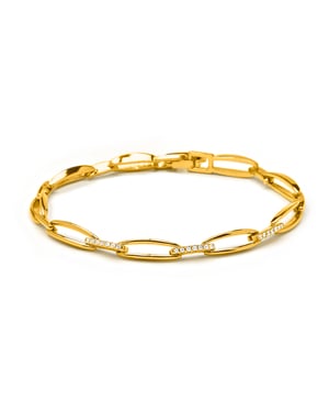 Luxenter Armband met schitterende zirkonia, afgewerkt in 18 karaats geelgoud - Thylo