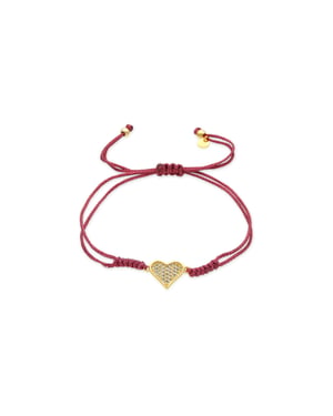 Luxenter Armband met 18-karaats geelgoud afwerking en schitterende zirkonia - Hart