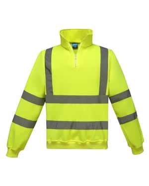 Yoko Uniseks Hi-Vis Sweatshirt met Kwartrits voor Volwassenen (Geel)