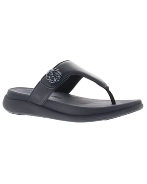FitFlop Womens Flip Flops Mode Go Beadie Button Toe Post Slip On mindight navy