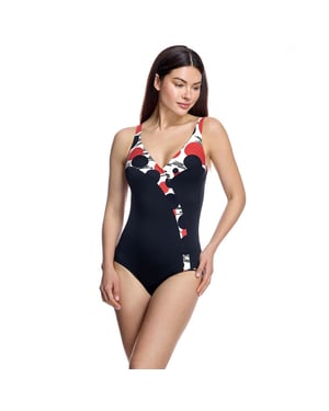 Women's Swimsuit with Cross Neckline and Open Back W260870