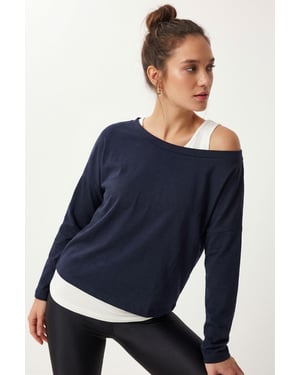 Boot hals Lange Mouw Blouse