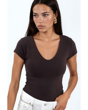 V-hals Modal Katoenmix Blouse
