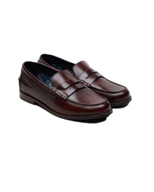 Ben Sherman Sid Brush Off Leer Heren Bruine Penny Loafers