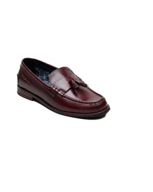Ben Sherman Sid Brush Off Leer Heren Bordeaux Suede Instapschoenen