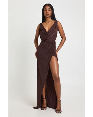 Tall Slinky Ruched Wrap Maxi Dress