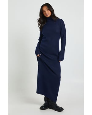 Petite Super Soft High Neck Knitted Maxi Dress