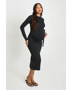Maternity Tie Side Wrap Midaxi Dress