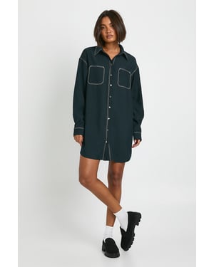 Tall Oversized Button Down Shirt Dress