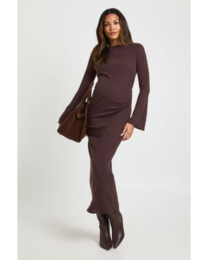 Maternity Slash Neck Midaxi Dress