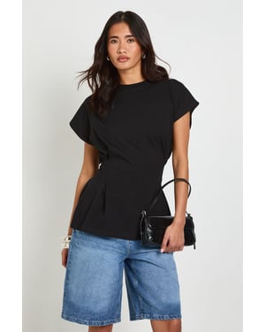 Pleat Waist Peplum T -Shirt