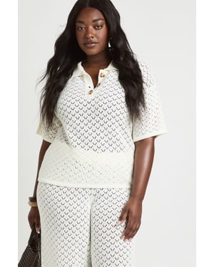 Plus Knitted V Neck Beach Top