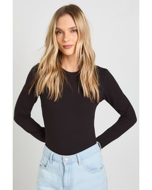 Petite Basic Long Sleeve Crew Neck Bodysuit