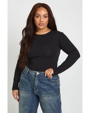 Plus Long Sleeve Crew Neck Bodysuit