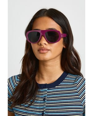 Plum Oversized Aviator Sunglasses