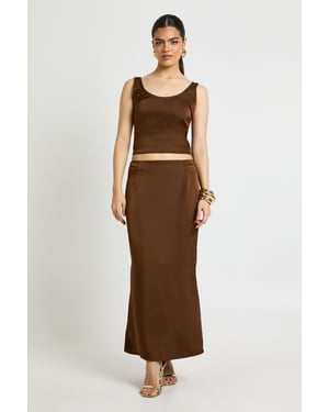 Satin Scoop Neck Cami And Maxi Skirt Co-ord